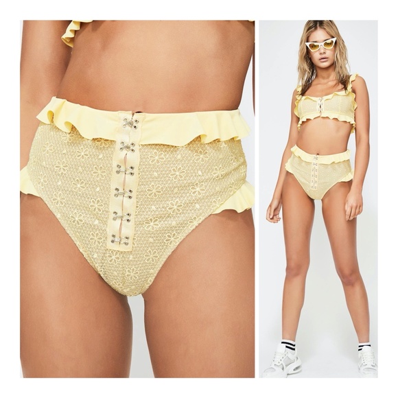 FOR LOVE & LEMONS Elle High Waist Lace Swim Bottom - Picture 6 of 9